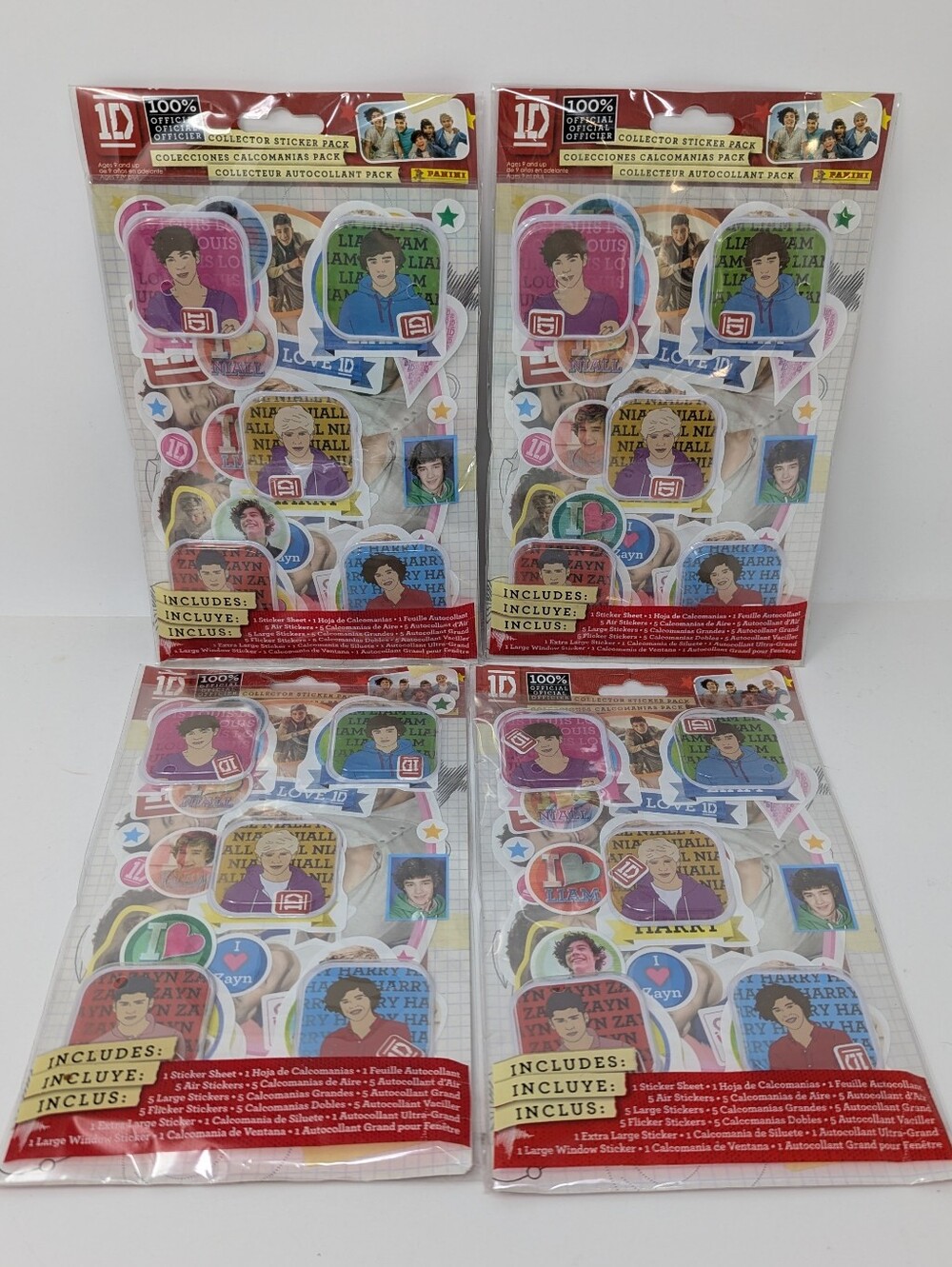 4 One Direction Collector Sticker Packs Panini Sealed